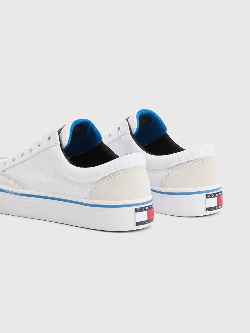 Férfi Tommy Hilfiger Tommys low cut skater Alkalmi Cipő Fehér | HU 1465OKI